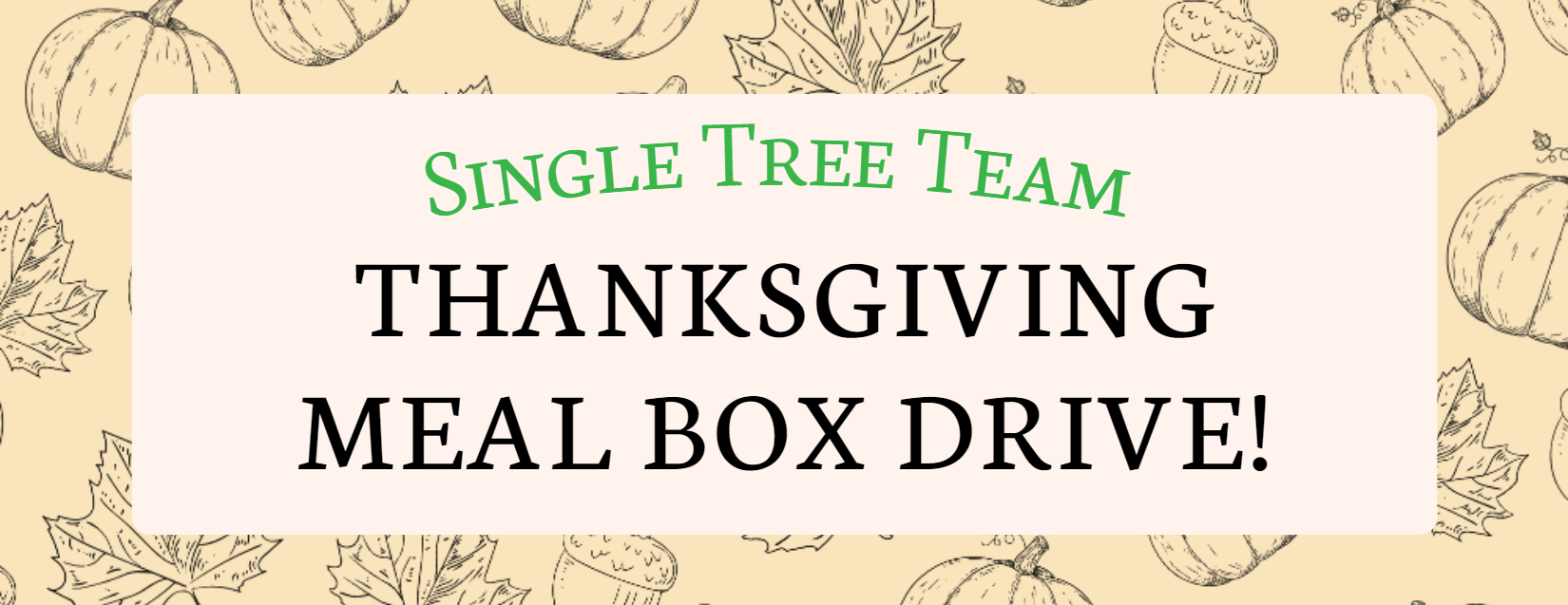 Single Tree Team Thanksgiving Meal Box Drive